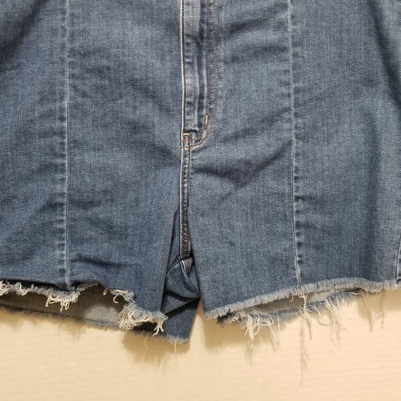 American Eagle skort 18 distressed frayed tie side wrap denim jean cut off waist - Picture 7 of 16